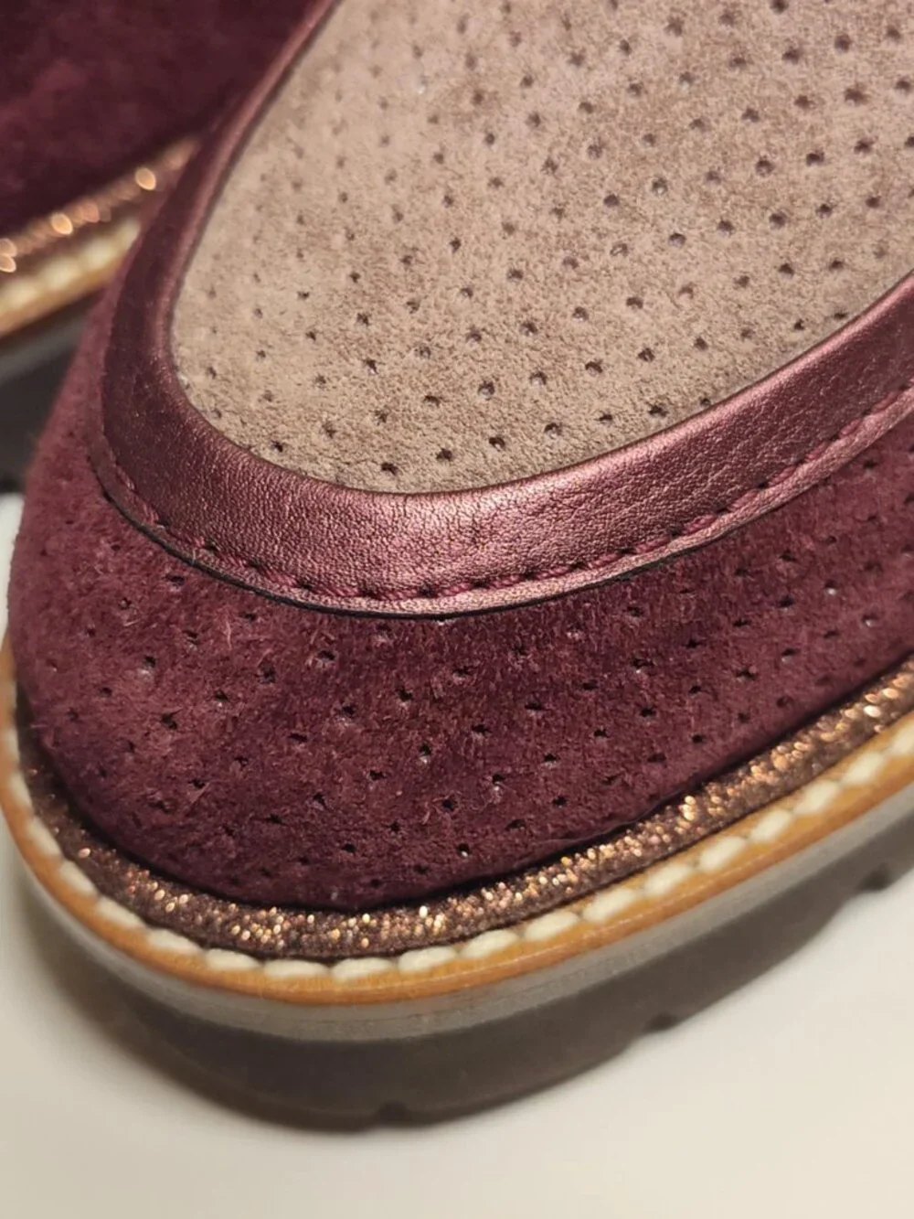 GADEA By Lodi Rhinestone Purple/Burgandy Suede Chunky Loafers, 39 8-8.5 -  NWOT
